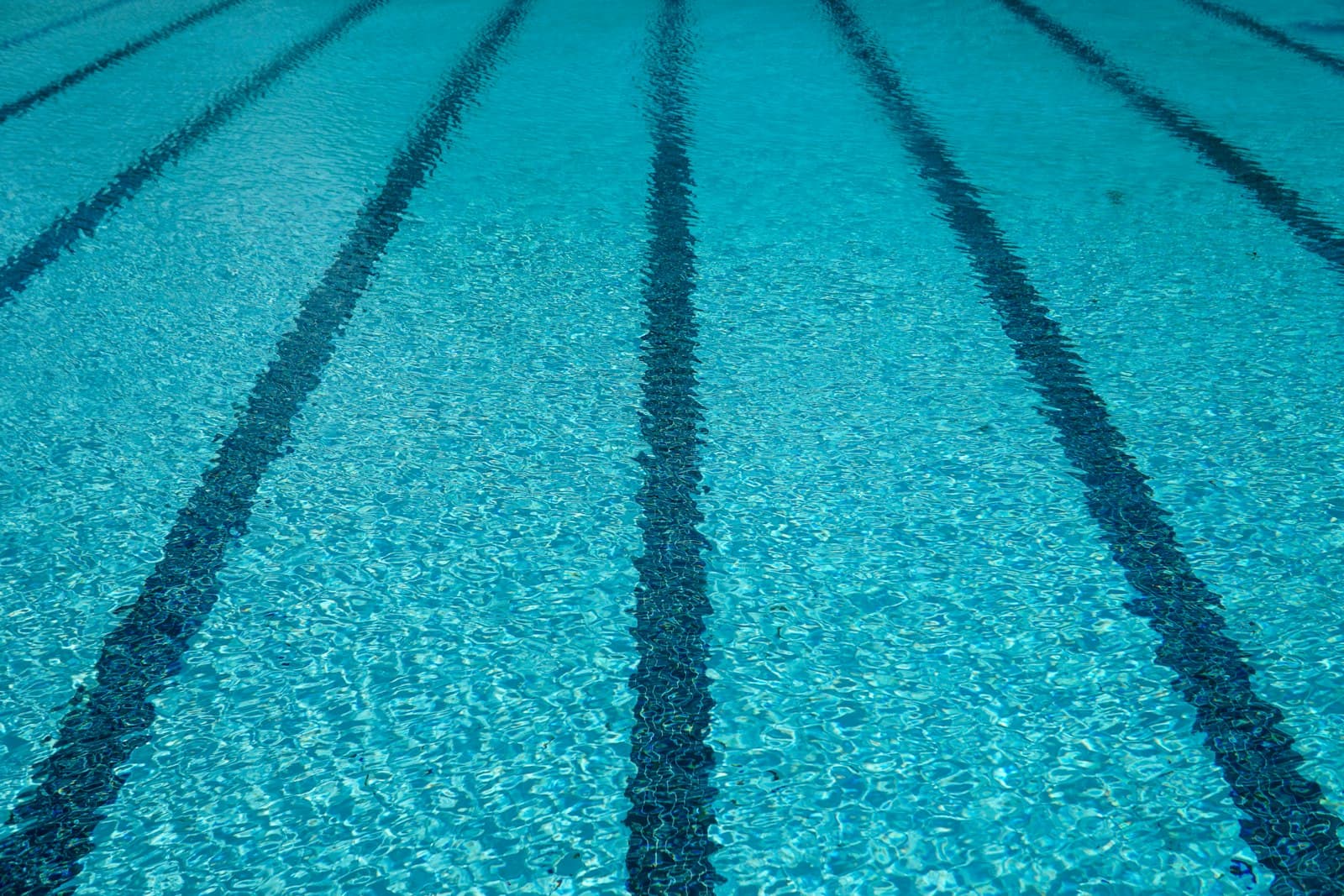 Swimming pool lane lines viewed underwater